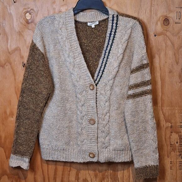 Mystree Sweater Women's Small Colorblock Cardigan Earthtones Earthy Academia - Picture 1 of 6